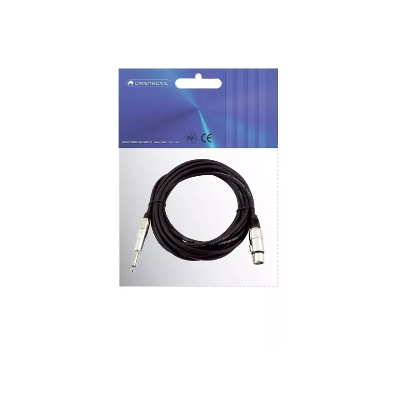 Audiokabel Omnitronic 30225170 5m XLR 3-polig 6,35mm Schwarz