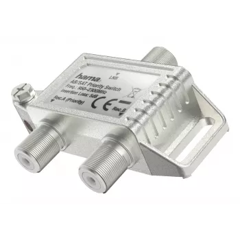 Hama Classic Line AB/SAT-Prioritätsschalter für 2 Satellitenempfänger, Silber