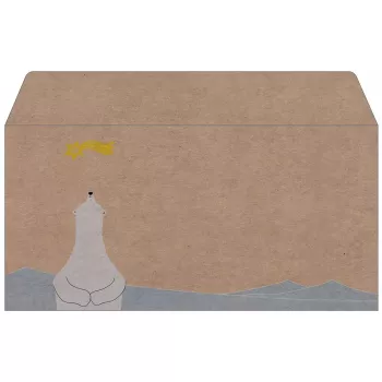 Sigel Weihnachtsumschlag Eisbär mit Sternschnuppe, DIN lang, gummiert, Kraftpapier 100 g/m2, ohne Fenster