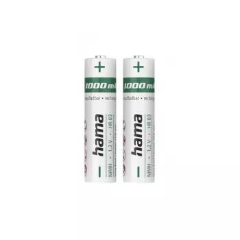 Hama NiMH Akkus, AAA Micro, 1000 mAh, 1,2 V, sofort einsatzbereit, 2 Stück