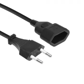 Powercord Euro-Stecker - Euro-Buchse schwarz 0,2 m ACT AK5246