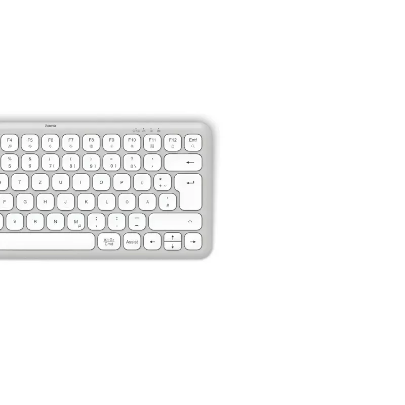 Hama WK-500 Multi-Device-Tastatur, kompakt, kabellos Funk + Bluetooth, QWERTZ Deutsch, weiß