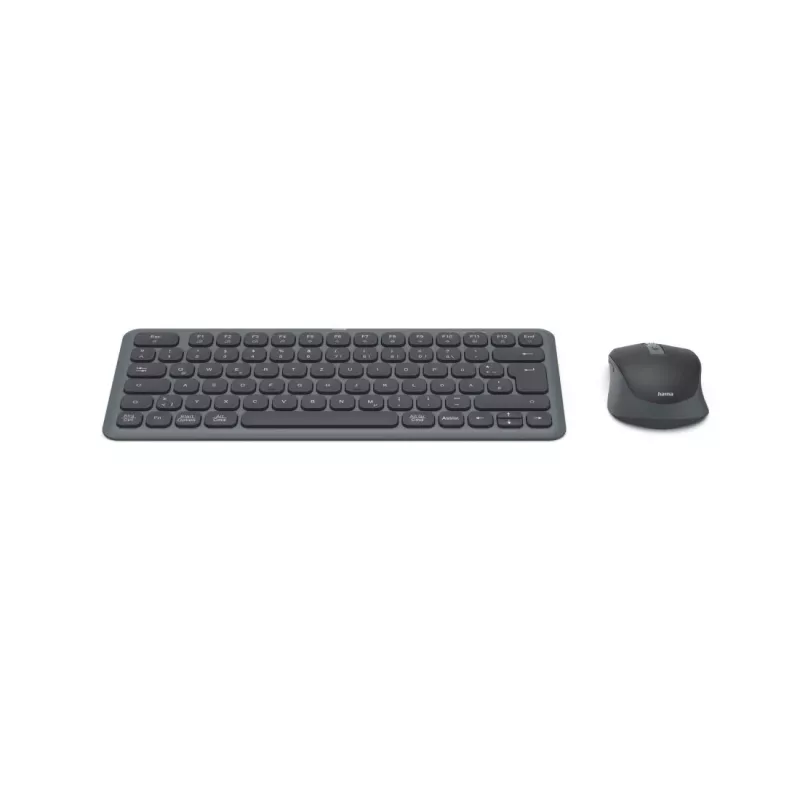 Hama WKM-500 Multi-Device kabelloses Tastatur-Maus-Set, klein, QWERTZ Deutsch, schwarz