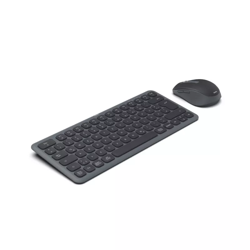 Hama WKM-500 Multi-Device kabelloses Tastatur-Maus-Set, klein, QWERTZ Deutsch, schwarz