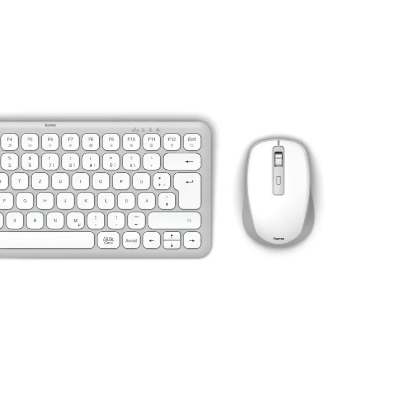 Hama WKM-500 Multi-Device Tastatur-Maus-Set, kabellos, kompakt, QWERTZ, Weiß