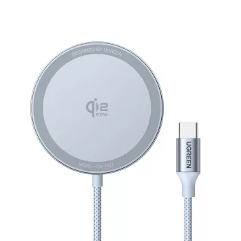 UGREEN MagFlow W753 Qi2 Magnetische kabellose Ladestation, 25 W, Silber