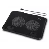 Hama 00126806 Black Metal Laptop-Kühler, neigbar, leise, 2 Lüfter, bis 40 cm (15,6 Zoll), Schwarz
