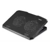 Hama 00126806 Black Metal Laptop-Kühler, neigbar, leise, 2 Lüfter, bis 40 cm (15,6 Zoll), Schwarz