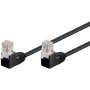 Patchkabel Goobay CAT 5e 2x 90° abgewinkelt U/UTP Schwarz 3m