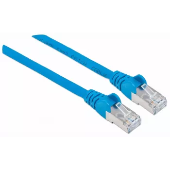 Intellinet Netzwerk-Patchkabel, Cat7-Kabel/Cat6A-Stecker, 30 m, Blau, Kupfer, S/FTP, LSOH/LSZH, PVC, RJ45, vergoldete Kontakte, rastnasenfrei, Knickschutz, lebenslange Garantie