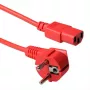 ACT Netzkabel Netzstecker CEE 7/7 Stecker (gewinkelt) - C13 rot 1,2 m