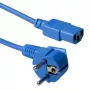 ACT Netzkabel Netzstecker CEE 7/7 Stecker (gewinkelt) - C13 blau 0,6 m