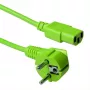 ACT Netzkabel Netzstecker CEE 7/7 Stecker (gewinkelt) - C13 grün 0,6 m