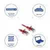 ACT Red 0,25m LSZH U/FTP CAT6A Rechenzentrums-Slimline-Patchkabel, rastnasenfrei mit RJ45-Steckern