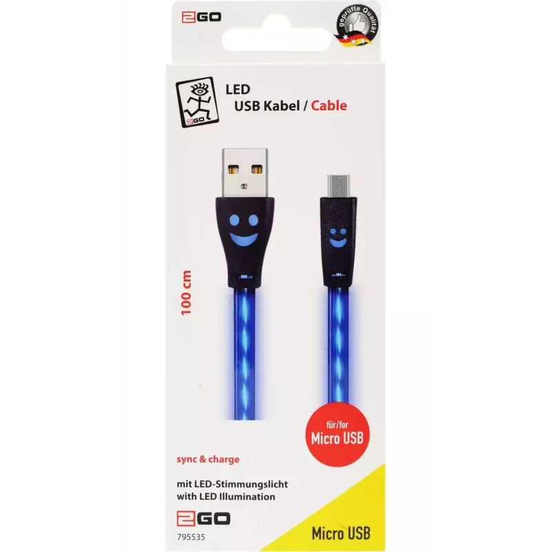 USB-Kabel 2GO 795535 1 m USB B Micro-USB B Blau