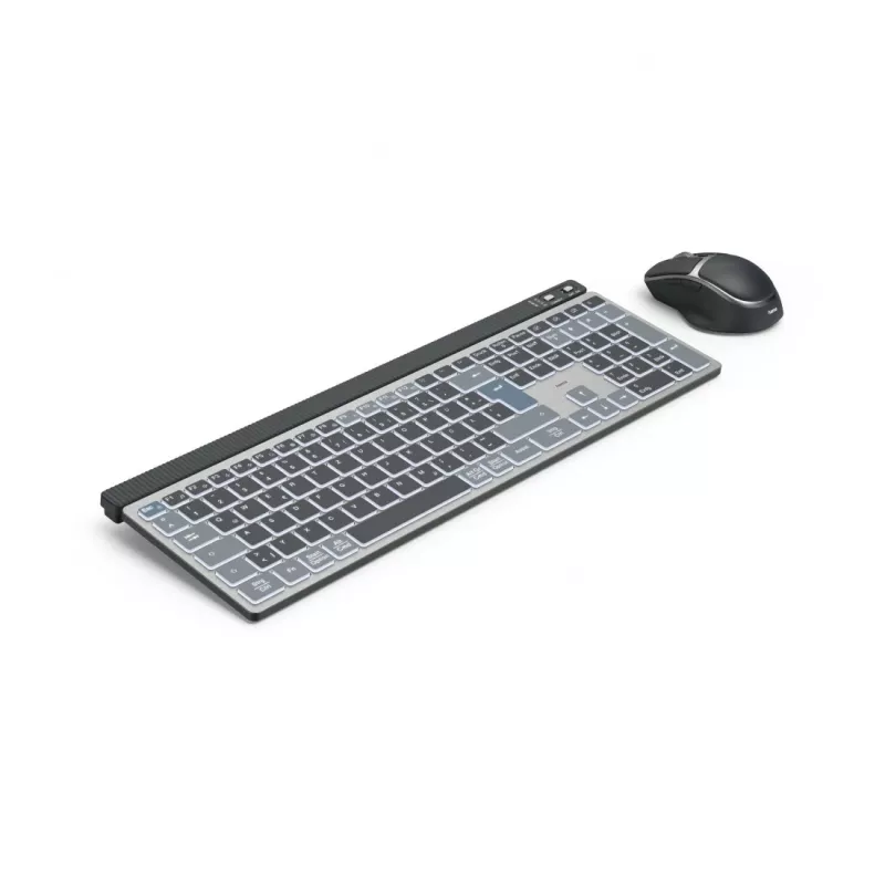 Hama WKM-750 Multi-Device-Tastatur-Maus-Set kabellos, LED, QWERTZ, Schwarz