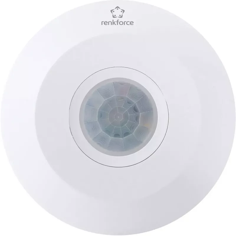 Renkforce 1488533 Decken-PIR-Bewegungsmelder, 360 Grad, Relais, Weiß, IP20