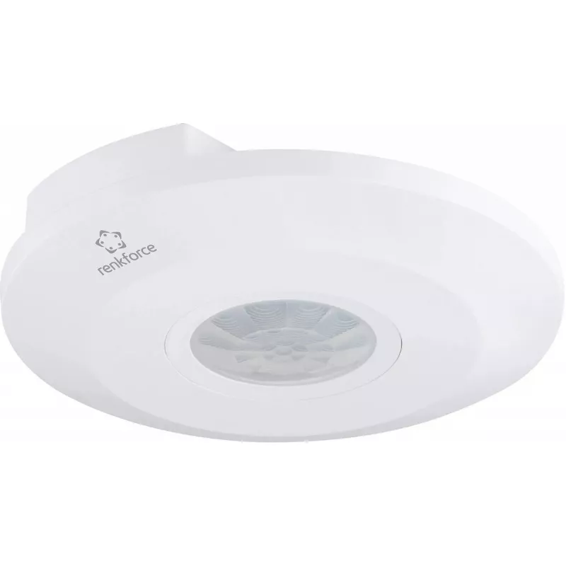 Renkforce 1488533 Decken-PIR-Bewegungsmelder, 360 Grad, Relais, Weiß, IP20