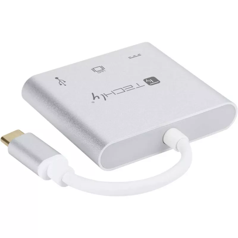 Techly IADAP USB31-HDMIPTY Laptop-Dock/Port-Replikator Kabelgebunden USB 3.2 Gen 1 (3.1 Gen 1) Type-C Silber