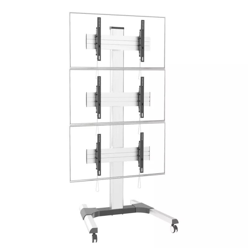 Techly Bodenständer für 3 LCD/LED-TVs 32-55 Zoll für Videowand