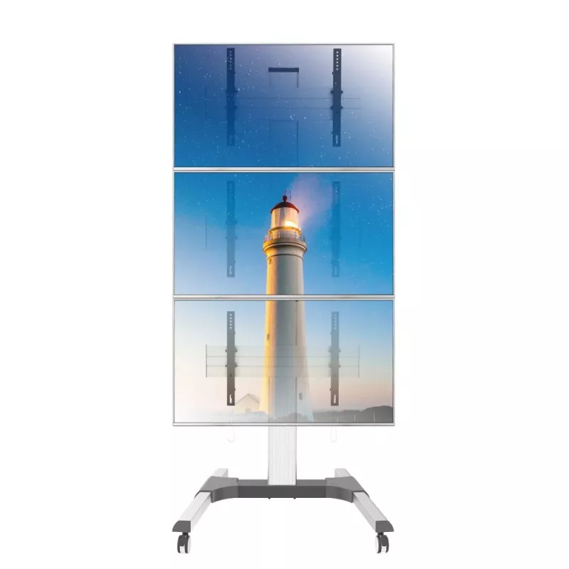 Techly Bodenständer für 3 LCD/LED-TVs 32-55 Zoll für Videowand
