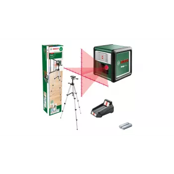 Bosch Quigo Plus Uni 0603663602 – kompakter Kreuzlinien-Laser mit Stativ
