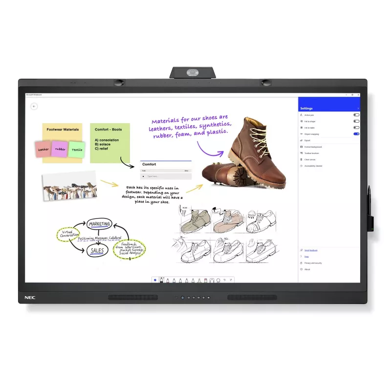 NEC WD551 interaktives Whiteboard 139,7 cm (55 Zoll) 3840 x 2160 Pixel Touchscreen