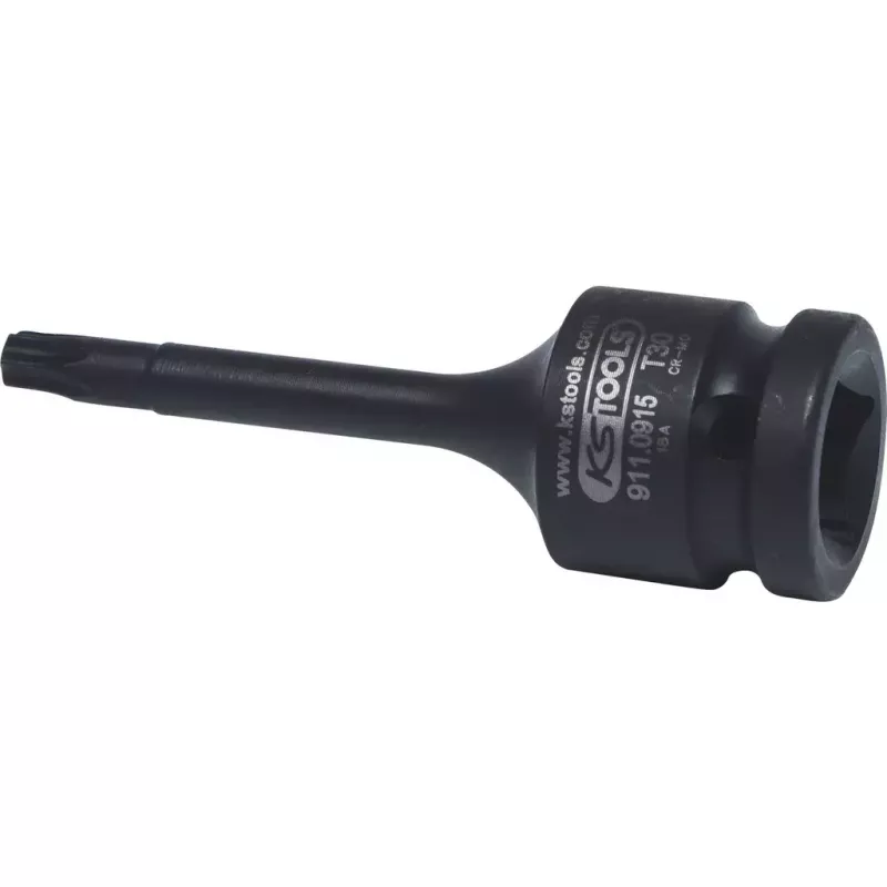 KS Tools 1/2 inch Kraft-Bit-Stecknuss TX, lang, T40 (911.0916)