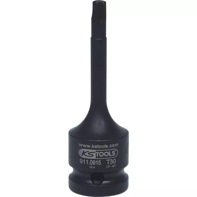 KS Tools 1/2 inch Kraft-Bit-Stecknuss TX, lang, T40 (911.0916)