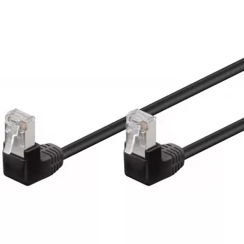 Patchkabel Goobay CAT 5e 2x 90° abgewinkelt F/UTP Schwarz 3 m