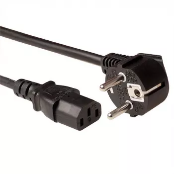 ACT Powercord LSZH Netzkabel CEE 7/7 Stecker (abgewinkelt) - C13 schwarz 2,5 m