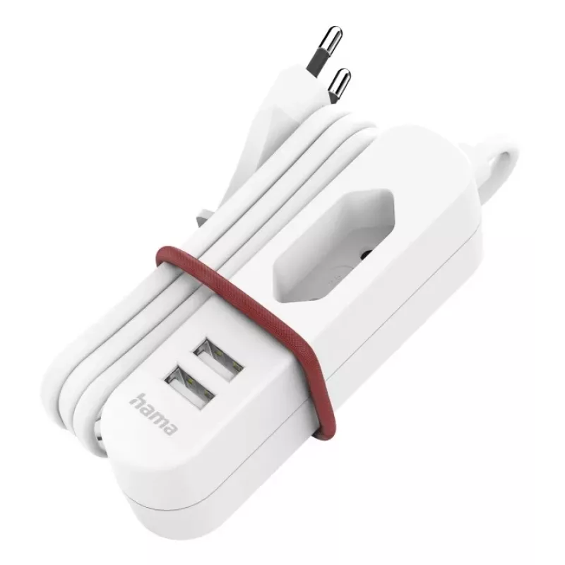 Hama 00223202 Power-Verlängerung 1,9 m 1 AC-Ausgang Innenbereich Weiß