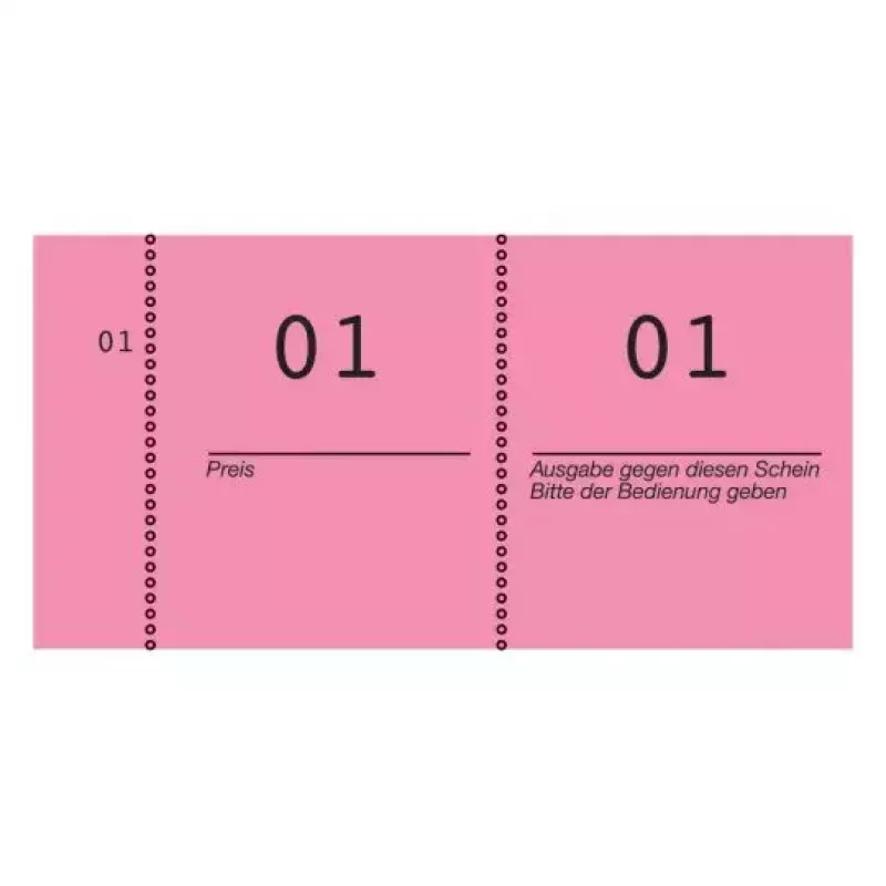 Avery Zweckform 869-10-3 Nummernblock 1-1000, 105 x 53 mm, pink