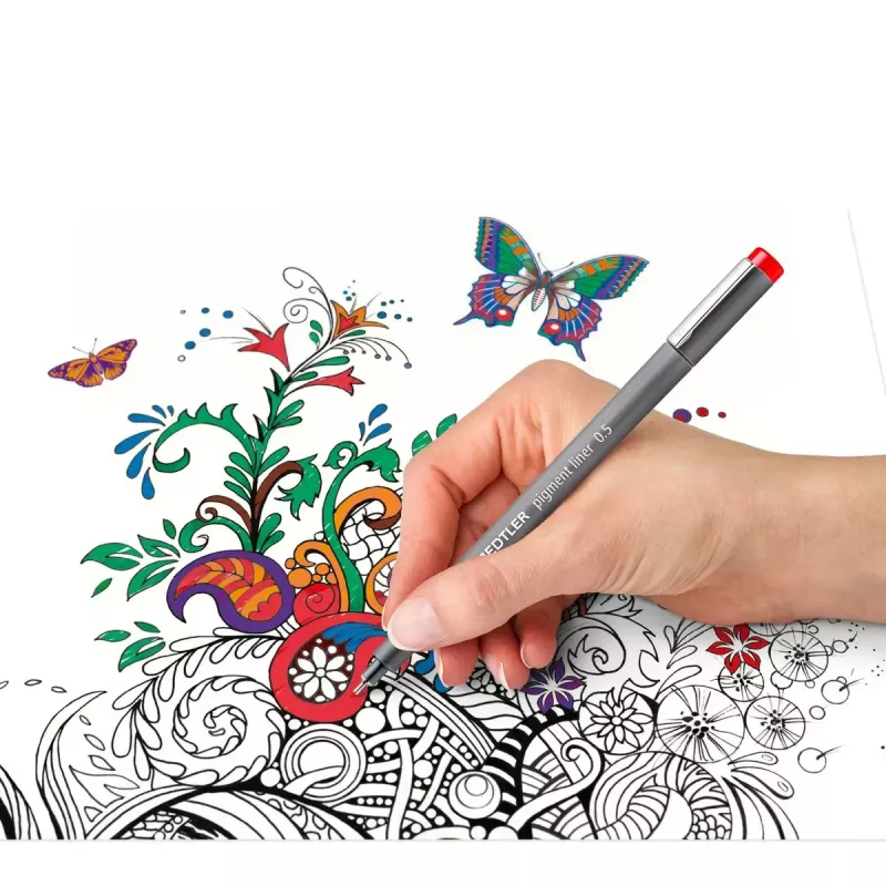 Staedtler Pigment Liner 308 Fineliner, 0,5 mm, 6er-Etui
