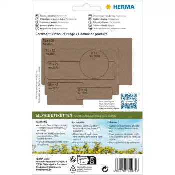 HERMA 2075 Selbstklebeetiketten Rechteckig mit abgerundeten Ecken Permanent Braun 72 Stk.