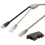 Goobay 95286 TAE-Adapterkabel, 2x RJ45 auf RJ45 (8P8C) / TAE-F, 3 m, Schwarz/Grau