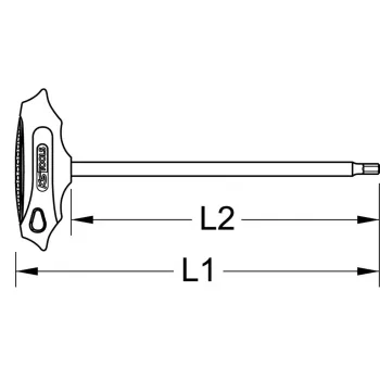 KS Tools ERGOTORQUEplus T-Griff RIBE-Schlüssel, 5 mm, extra lang (158.5122)