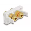 Delock Easy 45 Snap-in-Modul, 2 x Binding Post, roter/schwarzer Farbring, Weiß RAL 9003 (81397)