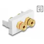 Delock Easy 45 Snap-in-Modul, 2 x Binding Post, roter/schwarzer Farbring, Weiß RAL 9003 (81397)