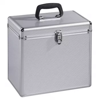 Hama 00181435 Aufbewahrungskoffer Microgroove Schallplattenkoffer Silber