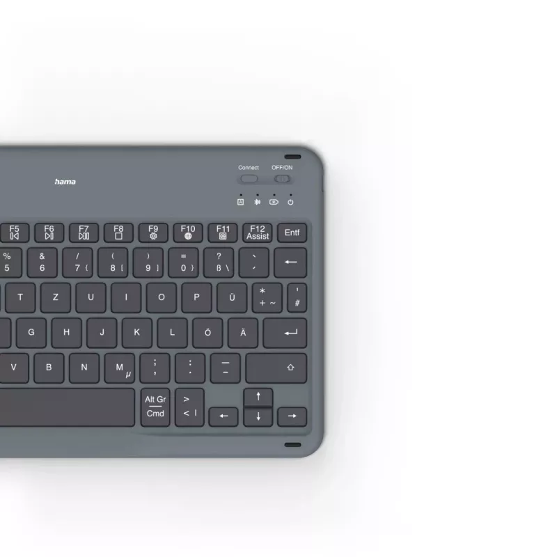 Hama Travel 500 Bluetooth-Tastatur-Case für Tablets 7–11 Zoll, QWERTZ (DE), schwarz