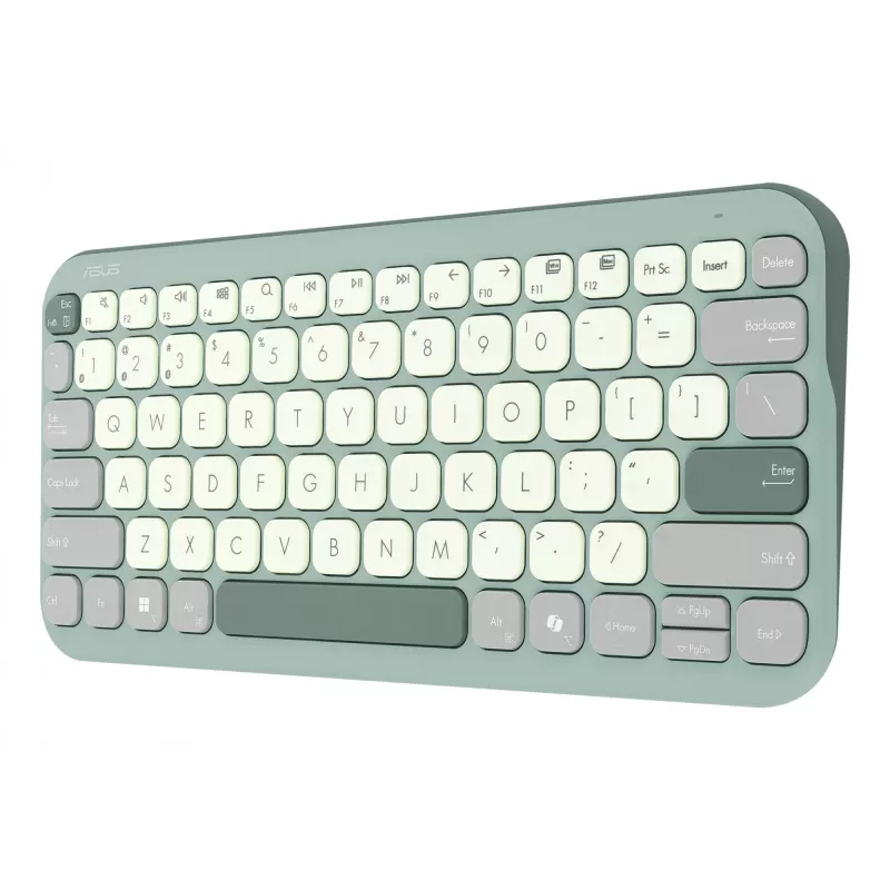 ASUS Marshmallow KW100 90XB0880-BKB200 Tastatur, QWERTZ deutsches Layout, Scherenmechanik, Copilot-Taste, grün