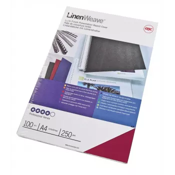 GBC LinenWeave Bindungsdecken 250g/m² A4 Rot (100), A4, Rot, 250 g/m², 100 Stk., Ägypten