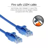 ACT Blau 0,5 Meter LSZH U/UTP CAT6 DataCenter Slimline Patchkabel, rastnasenlos mit RJ45-Steckern