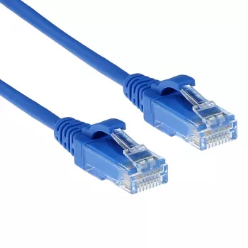 ACT Blau 10 Meter LSZH U/UTP CAT6 Datacenter-Slimline-Patchkabel mit rastnasenfreien RJ45-Steckern