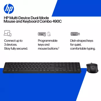 HP 490C Multi-Device Dual-Mode Tastatur- und Maus-Kombination, Weiß