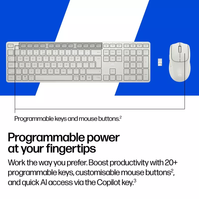 HP 490C Multi-Device Dual-Mode Tastatur- und Maus-Kombination, Weiß