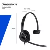 Kabelgebundenes Stereo-Headset HP Poly Mission 425 USB — Bulk, Gewicht 132 g