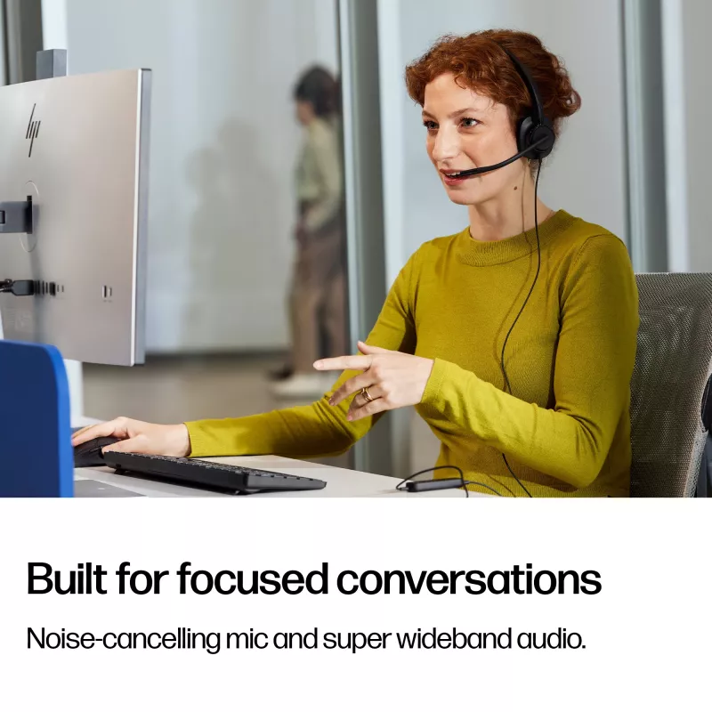 Kabelgebundenes Stereo-Headset HP Poly Mission 425 USB — Bulk, Gewicht 132 g