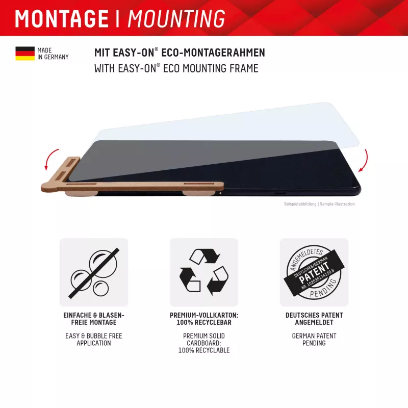 Displex Tablet Glas (9H) für Samsung Galaxy Tab S10 Ultra/S11 Ultra, Eco Montagerahmen, unzerbrechlich